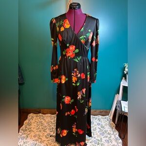 Rag Doll Vintage Elegant Black and Red Long Sleeve Dress